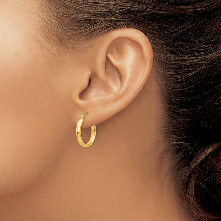 14k Yellow Gold 2.75 x 15MM Hoop Earrings