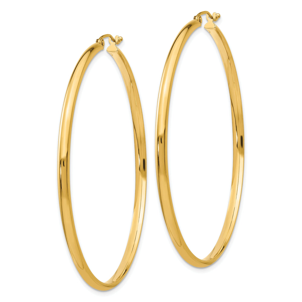 14k Yellow Gold 2.75 x 55MM Hoop Earrings