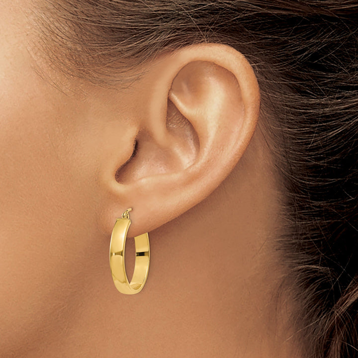 14k Yellow Gold Polished Hoop Earring