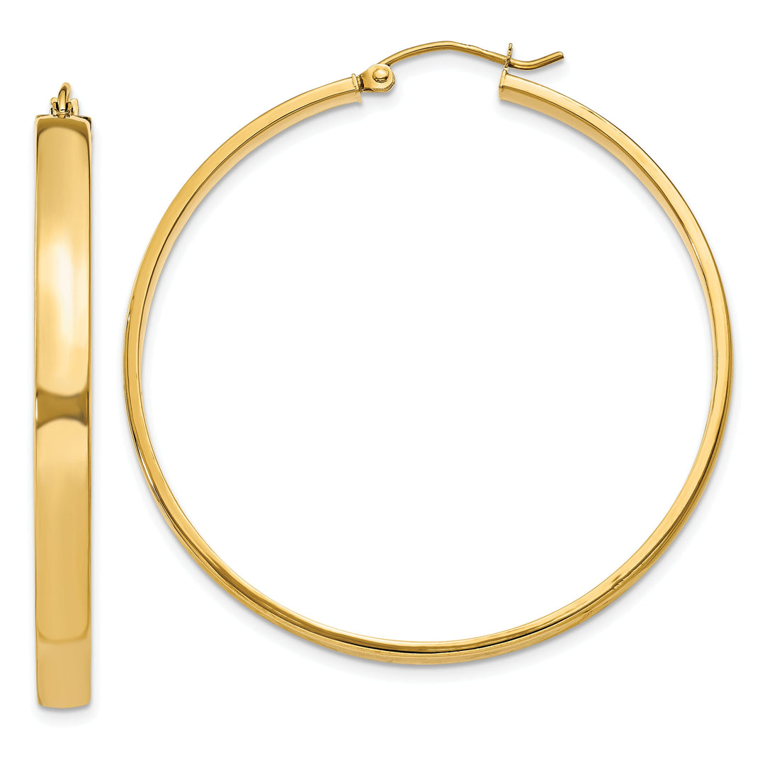 14k Yellow Gold Polished Hoop Earring