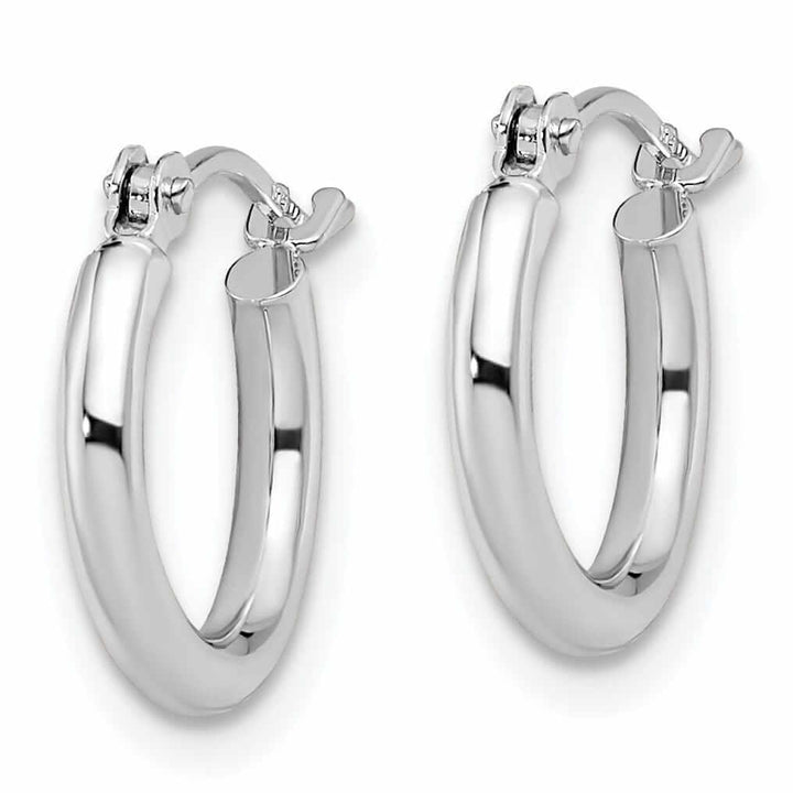 10kt White Gold Polished Hinged Hoop Earrings