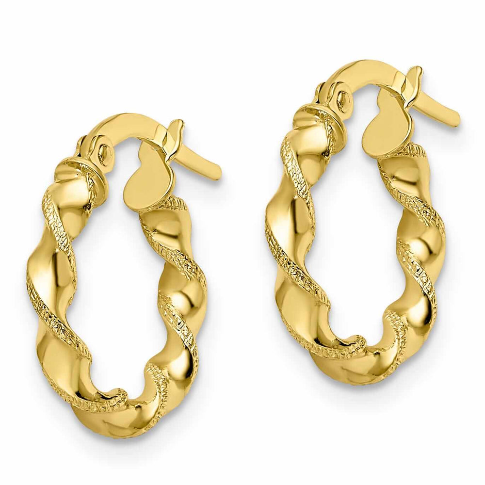 10kt Yellow Gold Twisted Hinged Hoop Earrings