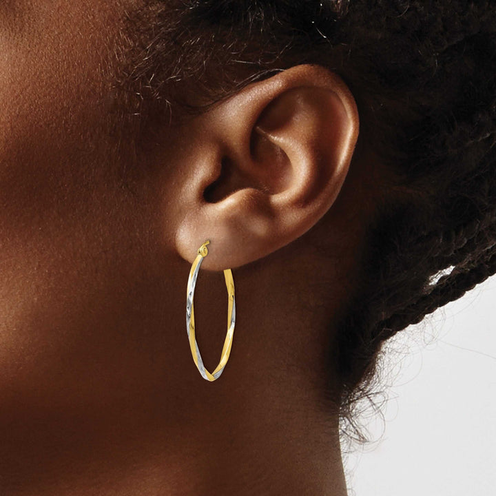 10kt Yellow Gold Oval Hinged Hoop Earrings