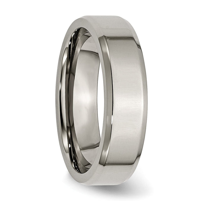 Titanium Brushed Beveled Wedding Band