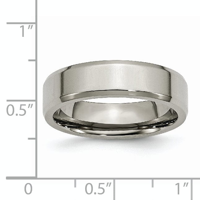 Titanium Brushed Beveled Wedding Band