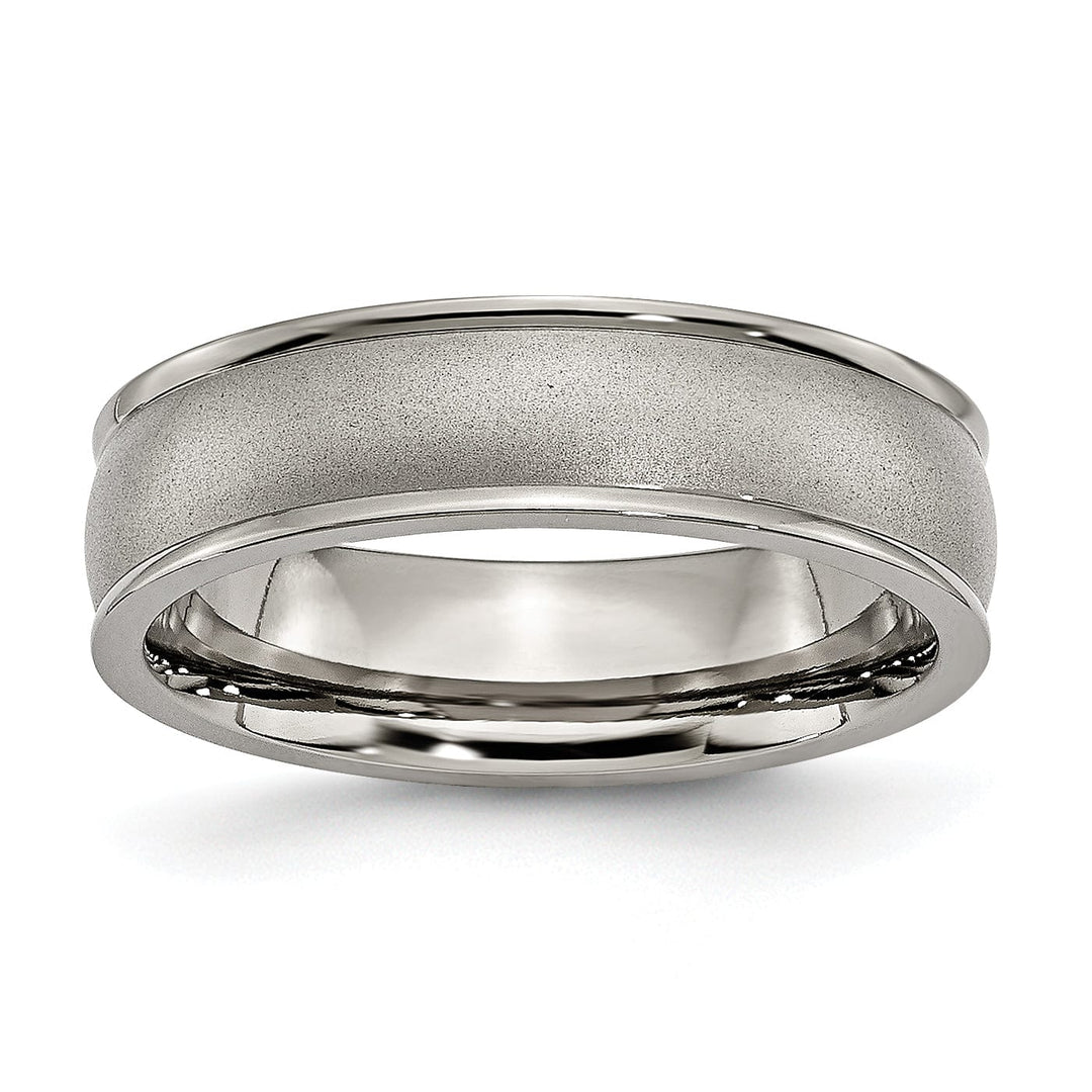 Titanium Ridged Edge 8MM Brushed and Polished Band