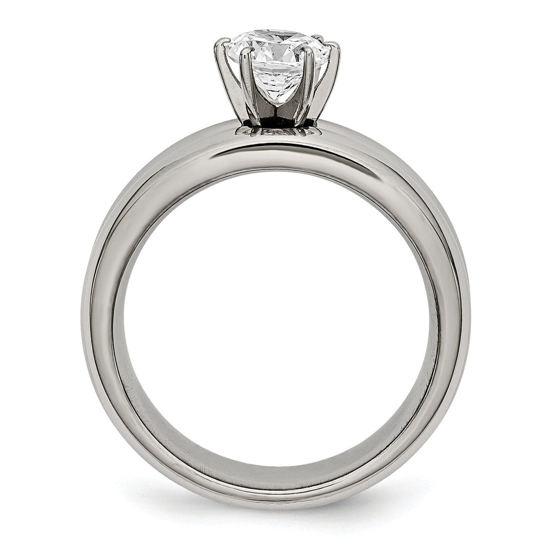Titanium cubic zirconia ring