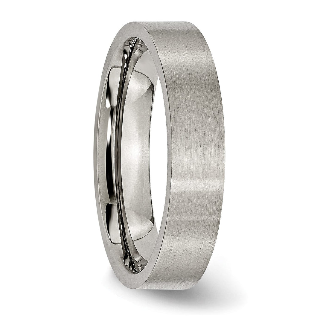 Titanium Brushed Flat Wedding Band