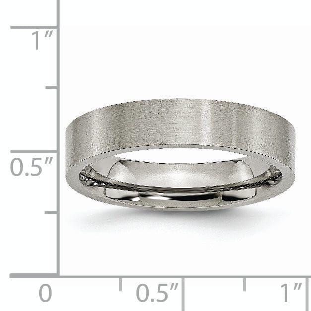 Titanium Brushed Flat Wedding Band
