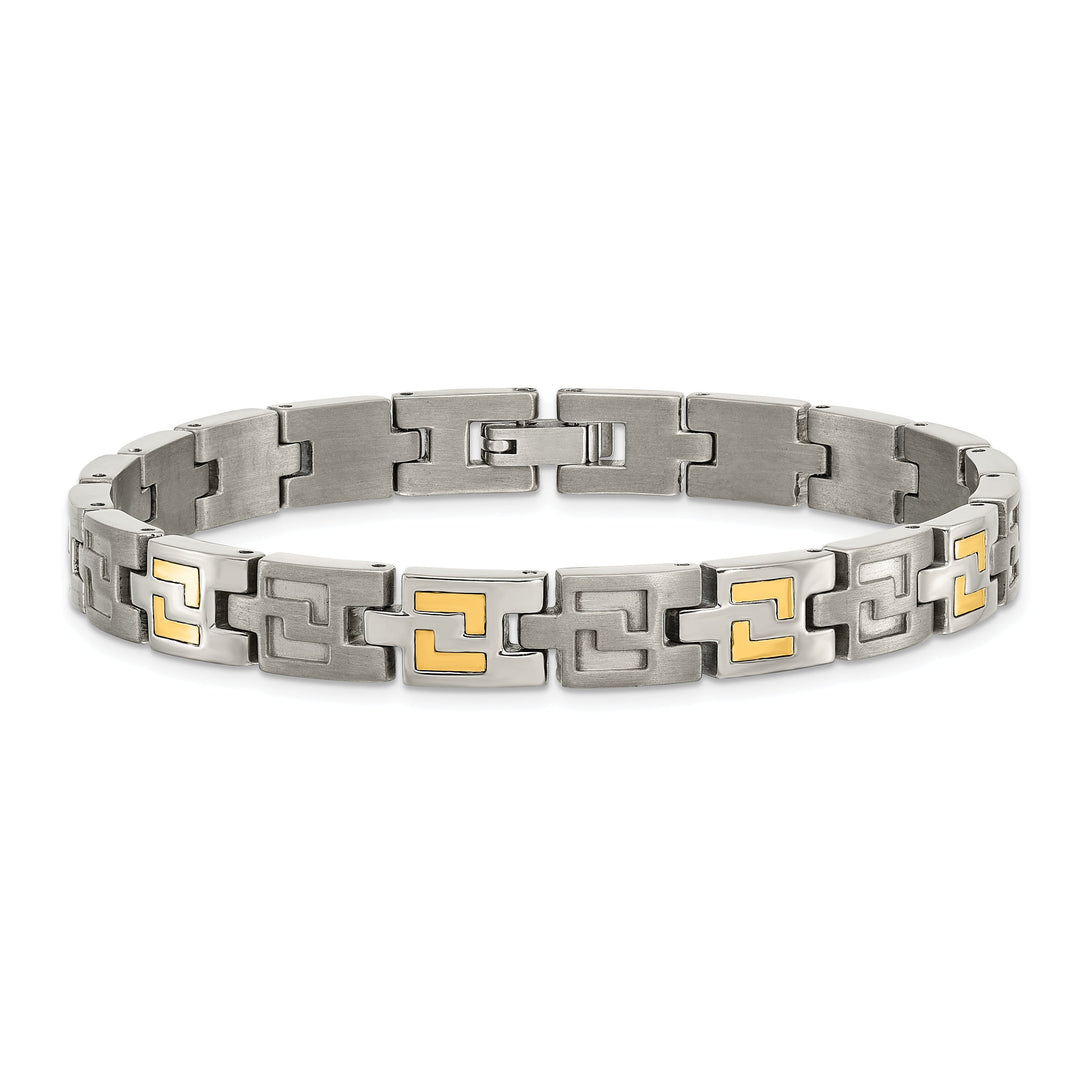 Titanium 14k Gold Inlay Hypoallergenic Bracelet