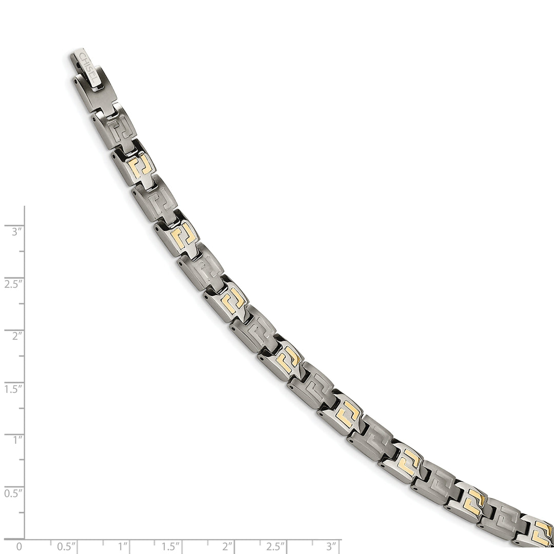 Titanium 14k Gold Inlay Hypoallergenic Bracelet