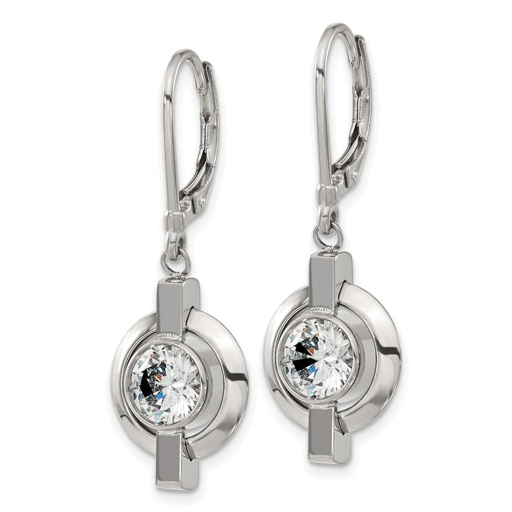 Titanium cubic zirconia leverback Earrings