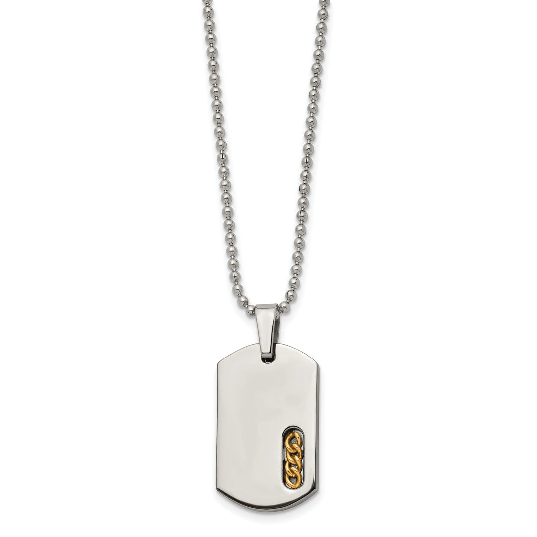 Titanium 24k Gold Plated Dog Tag Chains