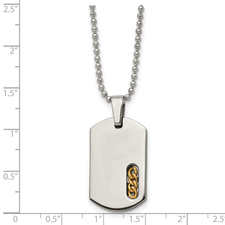 Titanium 24k Gold Plated Dog Tag Chains