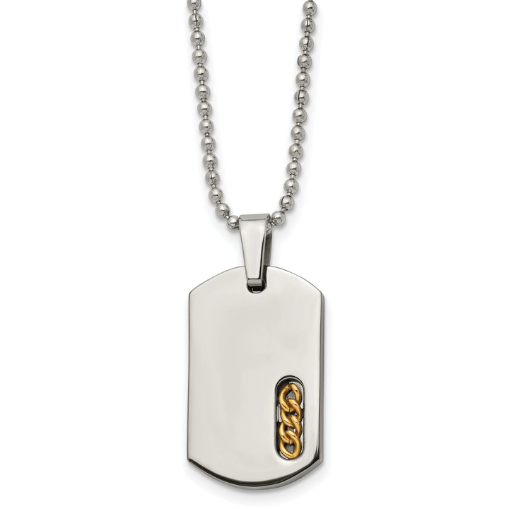 Titanium 24k Gold Plated Dog Tag Chains