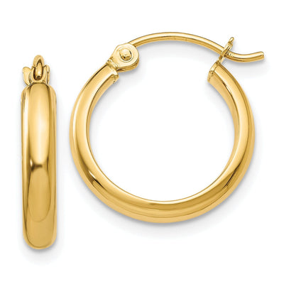 14k Yellow Gold Round Tube Hoop Earrings at $ 87.24 only from Jewelryshopping.com