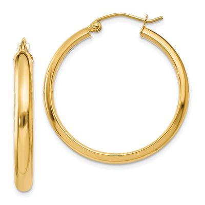 14k Yellow Gold Round Tube Hoop Earrings at $ 195.3 only from Jewelryshopping.com