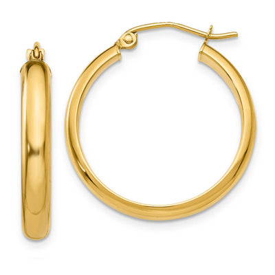 14k Yellow Gold Round Tube Hoop Earrings at $ 164.58 only from Jewelryshopping.com
