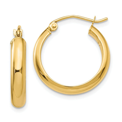14k Yellow Gold Round Tube Hoop Earrings at $ 128.88 only from Jewelryshopping.com
