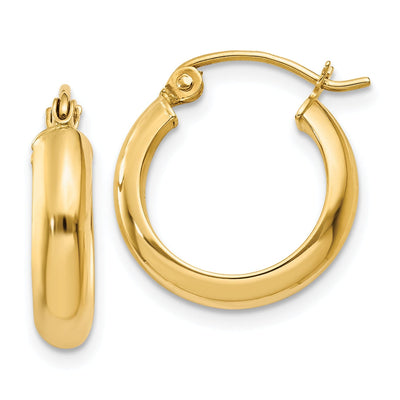 14k Yellow Gold Round Tube Hoop Earrings at $ 103.11 only from Jewelryshopping.com