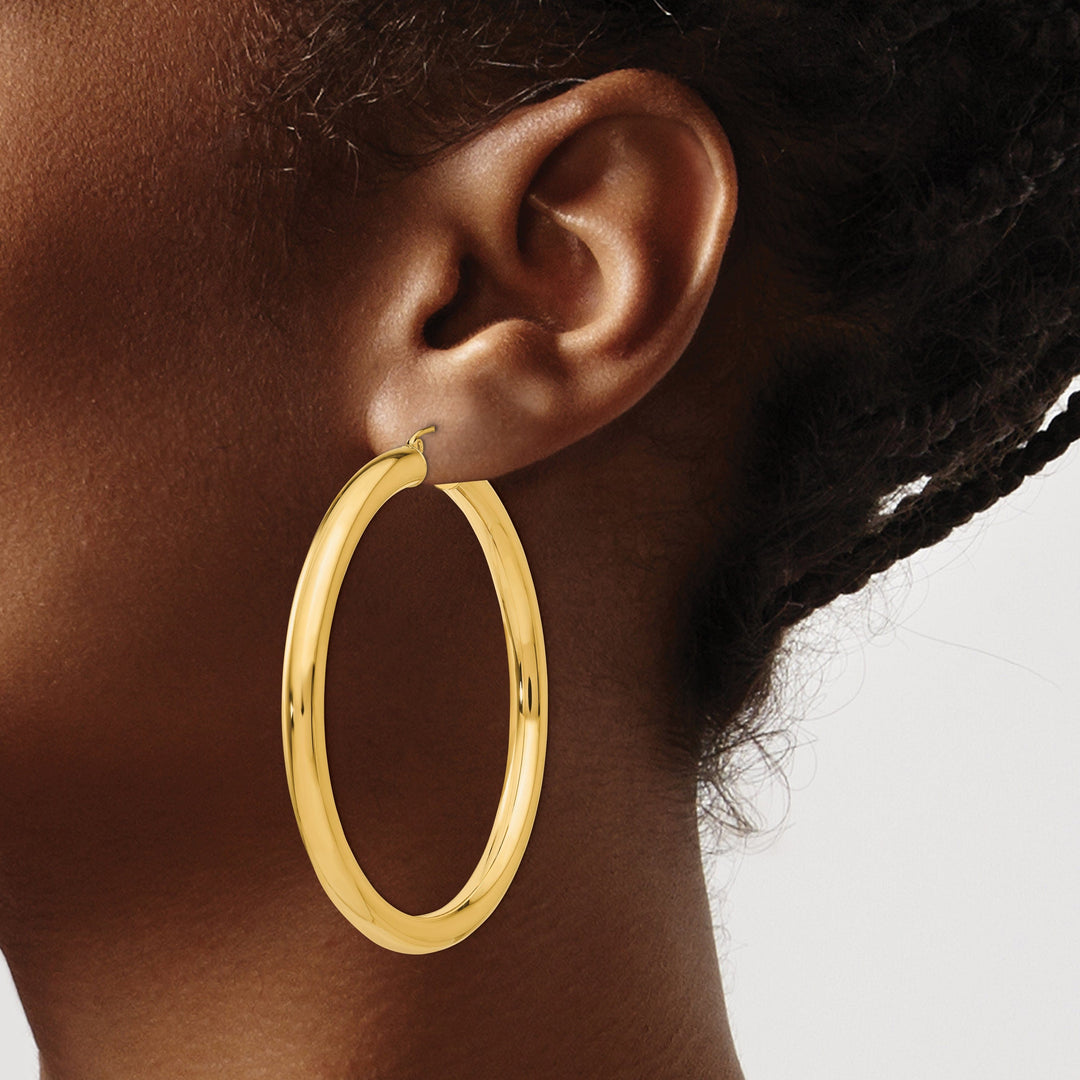 14k Yellow Gold 5MM Lightweight Hoop Earrings