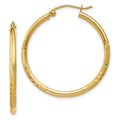14k Yellow Gold Satin D.C 2MM Round Tube Earring at $ 144.96 only from Jewelryshopping.com