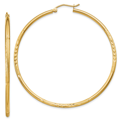 14k Yellow Gold Satin D.C 2MM Round Tube Earrings at $ 260.54 only from Jewelryshopping.com