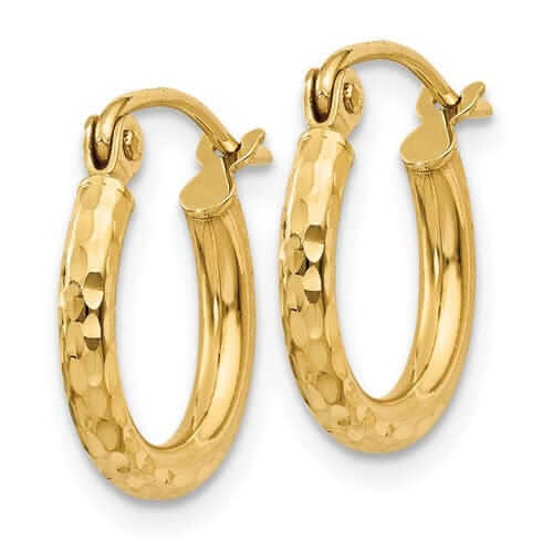 10k Yellow Gold 3MM Polished Round Hoop Earrings