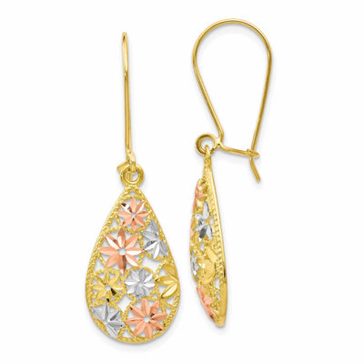 10kt Yellow Gold White Rose D.C Dangle Earrings at $ 178.59 only from Jewelryshopping.com
