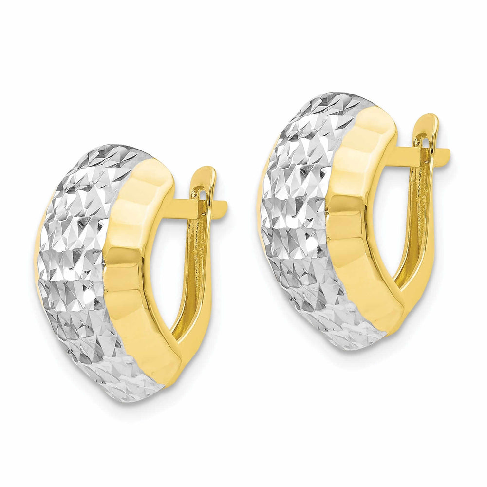 10kt Yellow Gold Rhodium D.C Hinged Earrings