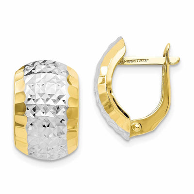 10kt Yellow Gold Rhodium D.C Hinged Earrings at $ 159.85 only from Jewelryshopping.com