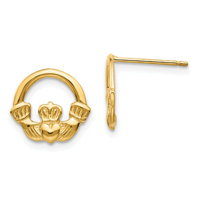 14k Yellow Gold Claddagh Post Earings at $ 172.13 only from Jewelryshopping.com
