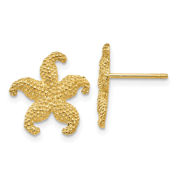 14k Yellow Gold Starfish Post Earrings