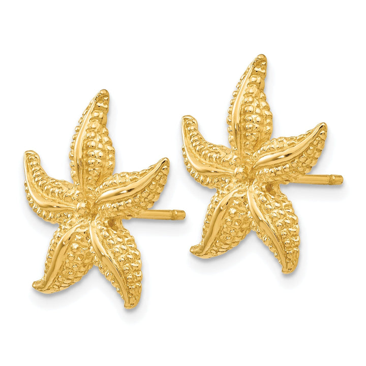 14k Yellow Gold Starfish Post Earrings