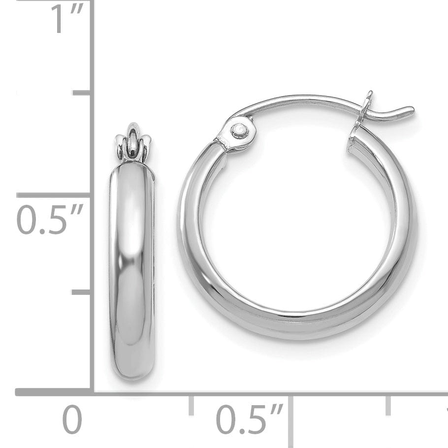 14k White Gold Polished Hoop Earring