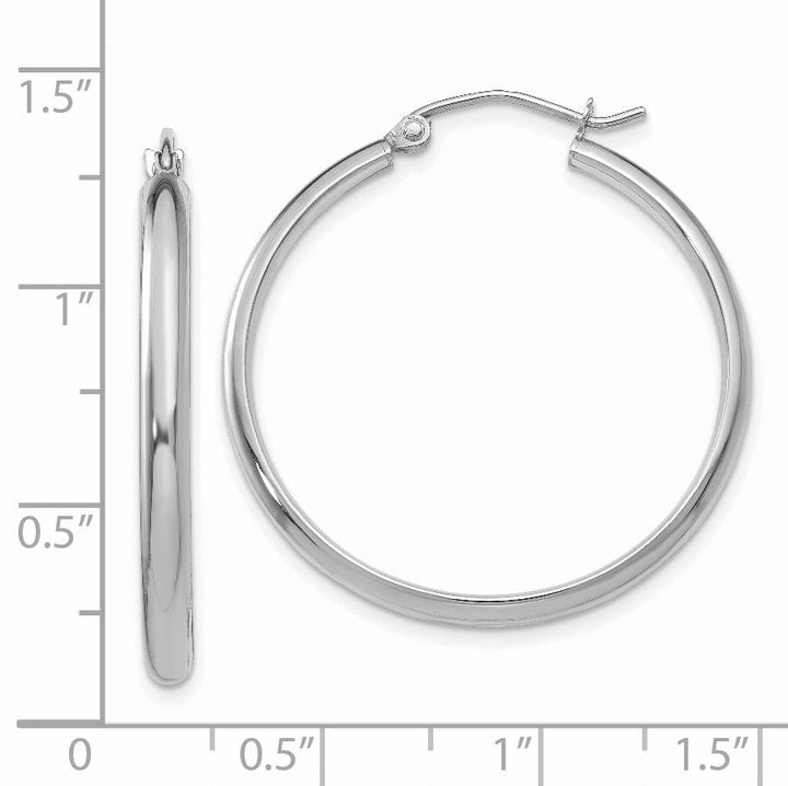 14k White Gold Polished Hoop Earring