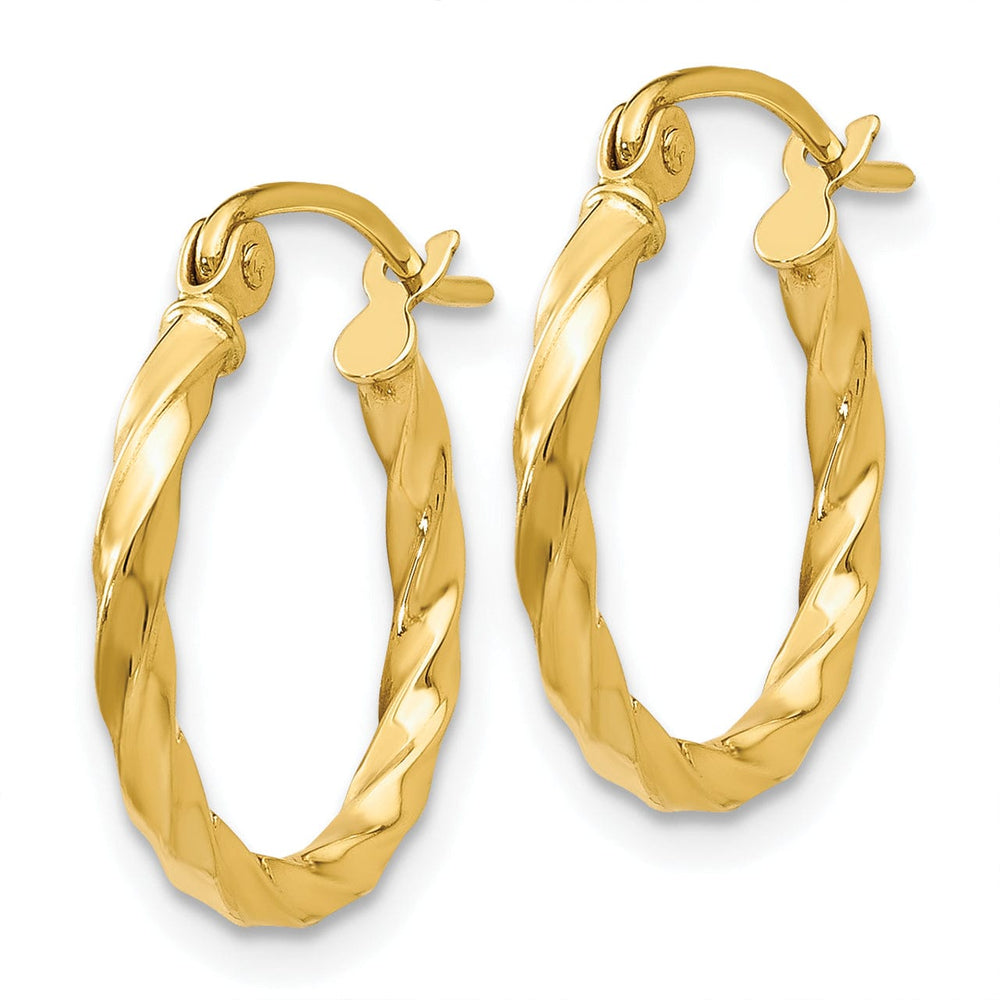 14k Yellow Gold Twist Polished Hoop Earring