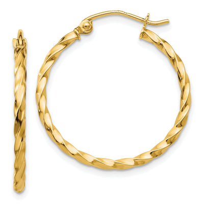 14k Yellow Gold Twist Polished Hoop Earring at $ 149.86 only from Jewelryshopping.com
