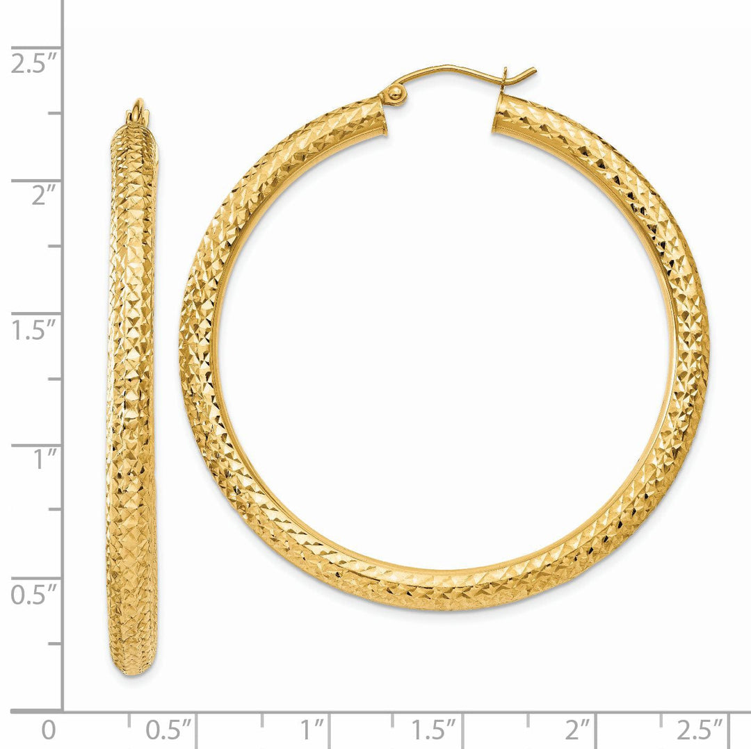 14k Yellow Gold 4MM Diamond Cut Earrings
