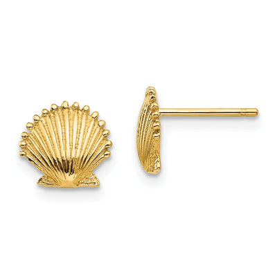 14k Yellow Gold Scallop Shell Post Earrings at $ 88.96 only from Jewelryshopping.com