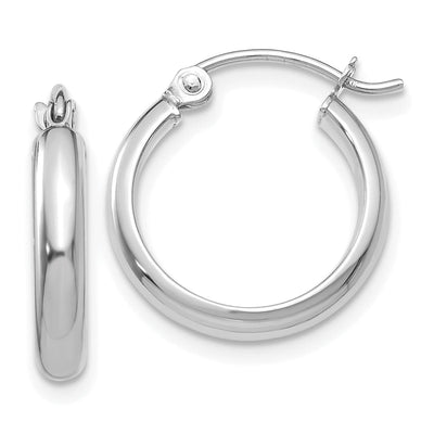 14k White Gold Round Tube Hoop Earrings at $ 93.67 only from Jewelryshopping.com