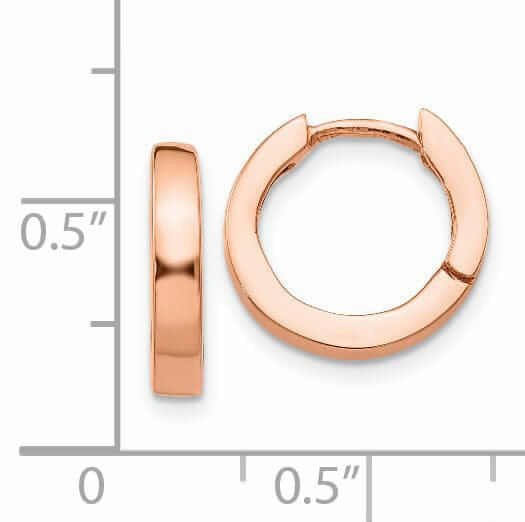 14k Rose Gold Polished Round Hoop Earrings