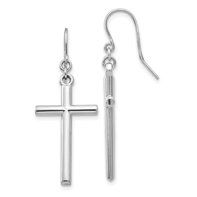 14k White Gold Hollow Cross Dangle Earrings at $ 138.99 only from Jewelryshopping.com