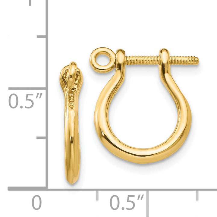 14k Yellow Gold Shackle Link Screw Earrings