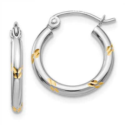14k White Gold Rhodium Twisted Hoop Earrings at $ 76.45 only from Jewelryshopping.com