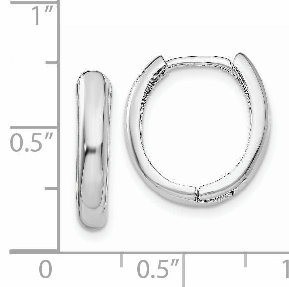 14k White Gold Polished Hoop Earrings