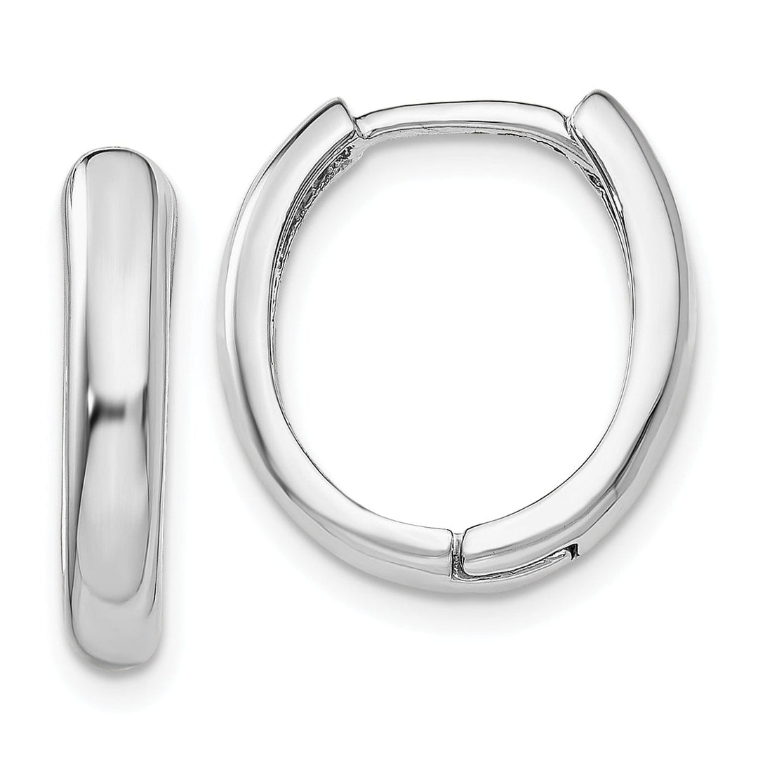 14k White Gold Polished Hoop Earrings