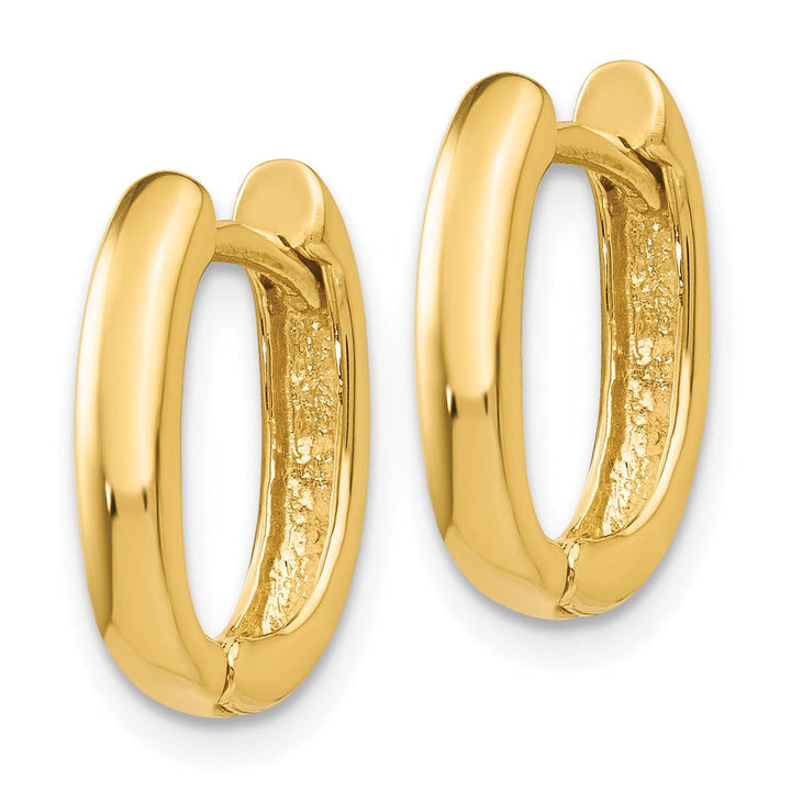 14k Yellow Gold Oval Hinged Hoop Earrings