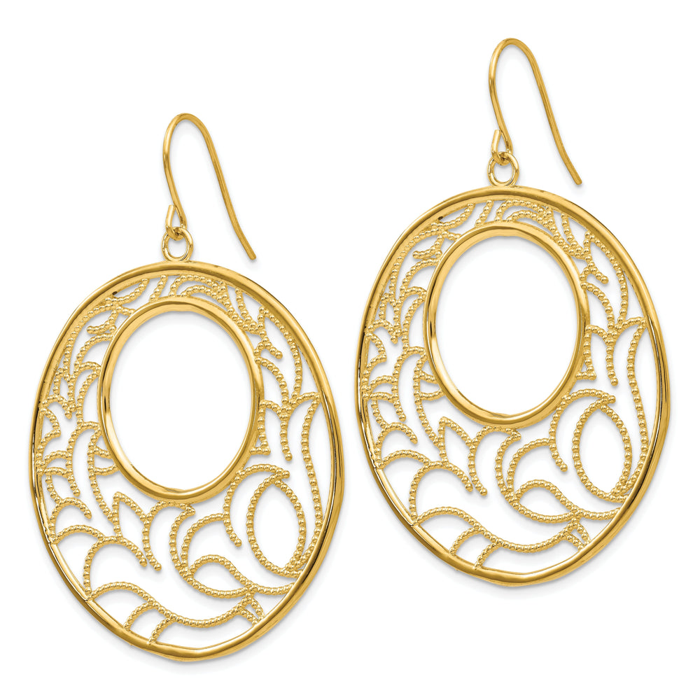 14k Yellow Gold Circle Earrings