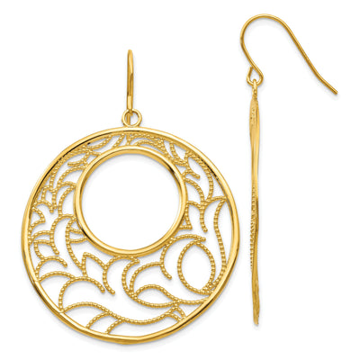14k Yellow Gold Circle Earrings at $ 597.87 only from Jewelryshopping.com
